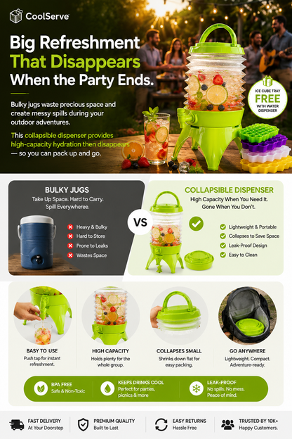GLIVE (LABEL) 5.5 Litter Collapsible Water Drinks Container Water Dispenser with Tap